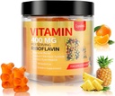 Vitamin B2 Gummi, Vitamin B2 Riboflavin Gummis 400mg mit Magnesium & Coq10, Migraine Relief & Kopfschmerzen Relief, für Kinder & Erwachsene, 90 Kaugummis (1)