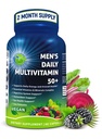 Men's Daily Multivitamin 50 Plus - Vegan Methyliertes Multivitamin für Herren 50 und mehr - Saw Palmetto, Biotin, Organic Superfoods, Lutein - Eye, Energy, Gut, Health Support - Easy to Swallow Capsules