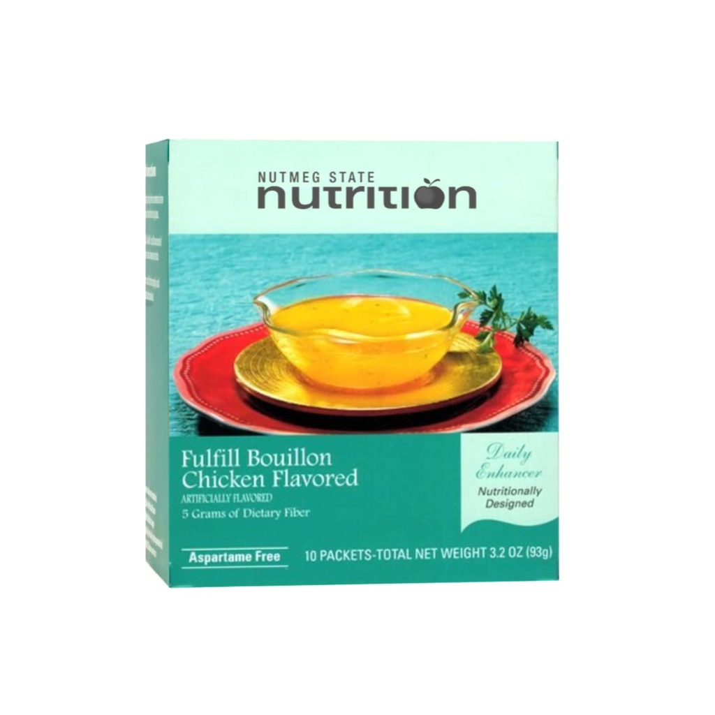 Nutmeg State Nutrition – Fulfill High Fiber Soup Mix, Low Calorie, Fat Free, Naturally Flavored, Ideal Protein Kompatibel, Aspartame Free, 10 Portionen pro Box (Chicken Bouillon)