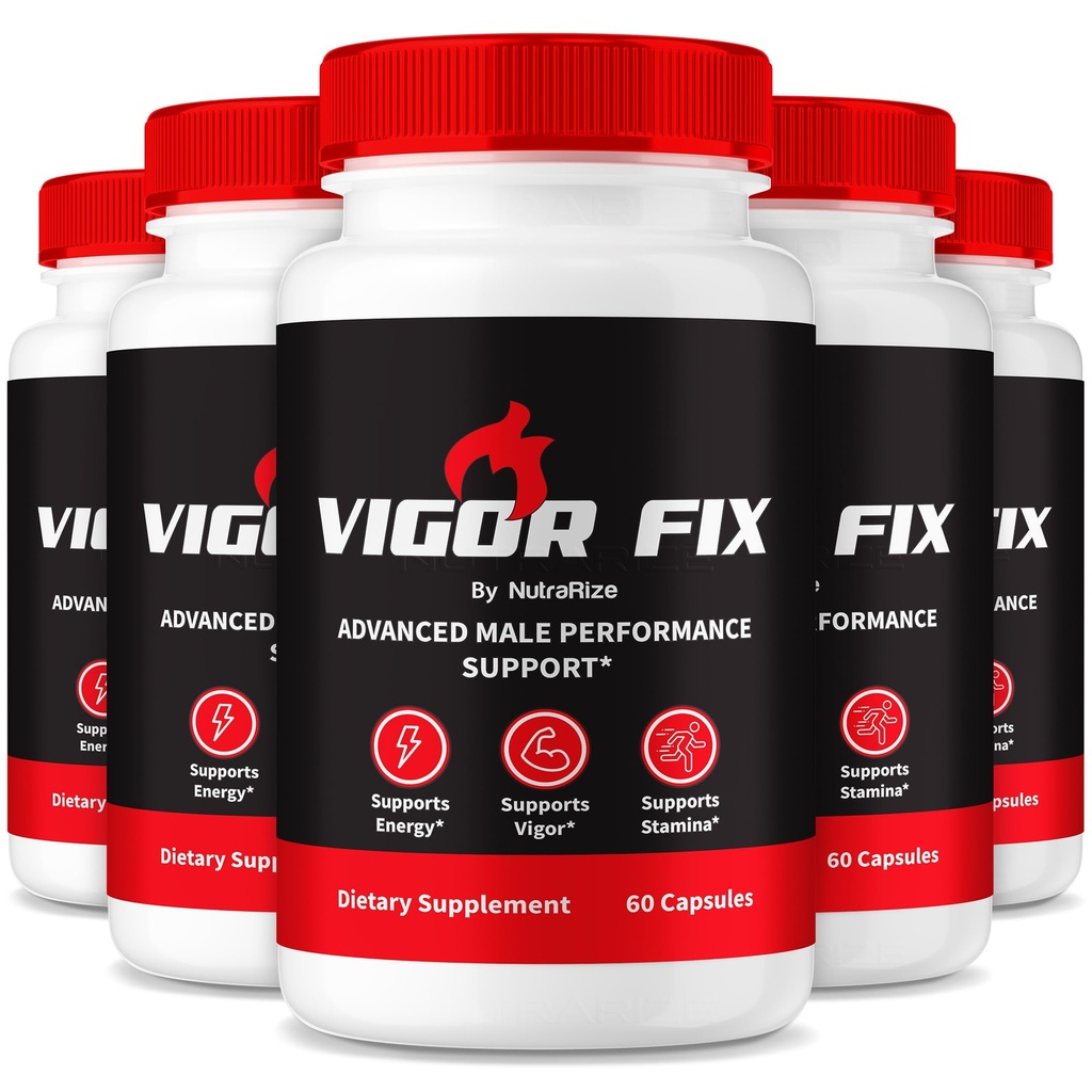 (5 Pack) Vigor Fix Male Supplement, VigorFix Pillen für Männer, Tägliche Ernährung für allgemeine Gesundheit und Wellness, Vigor Fixed Support Kapseln für Vertrauen und Energie, Bewertungen (300 Kapseln)