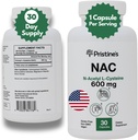 PRISTINE's N-Acetyl L-Cystein (NAC) 600MG 30-Day Supply Potent Lung & Liver Immunität Antioxidans Supplement Kapseln - Mood & Mental Health Support