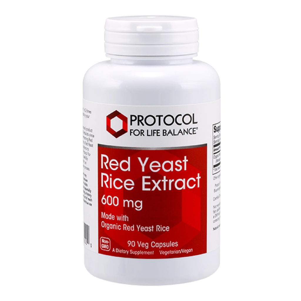 Protokoll Red Yeast Rice 600 mg - Made with Organic Red Yeast Rice - Dairy Free & Egg Free - 90 Veg Capsules