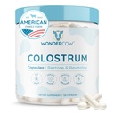 WONDERCOW Colostrum Kapseln Ergänzung für Gut Gesundheit, Immununterstützung, Muskel Erholung & Wellness | Natürliche IgG reine ganze Bovine Colostrum Superfood, Unflavored, 30 Portionen