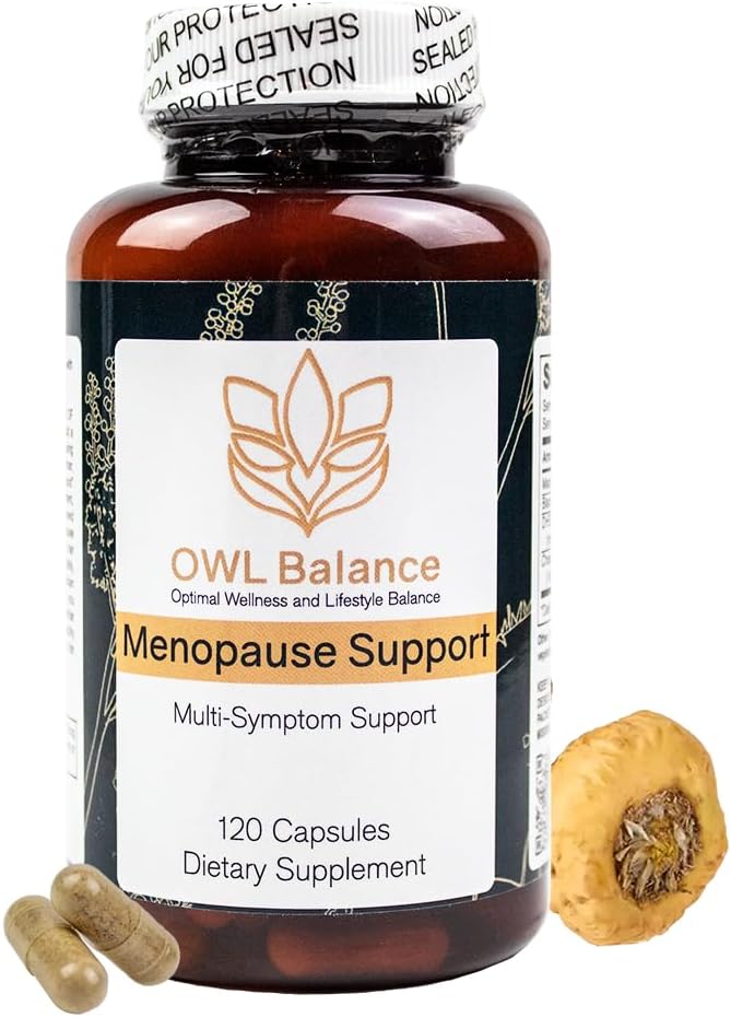 Menopause Unterstützung für Frauen - Menopause + Perimenopause Relief für Hot Flashes, Low Energy, Hormonunterstützung - 120 Kräuterkapseln