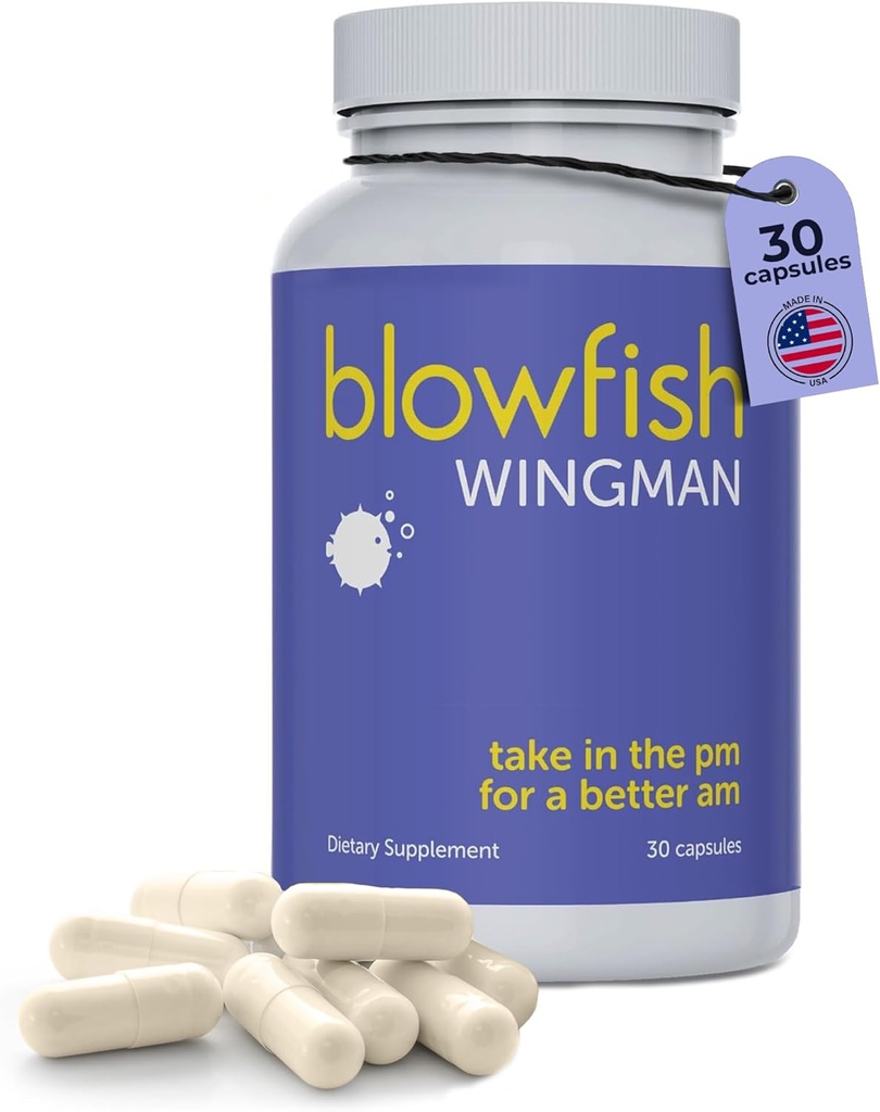 Blowfish Wingman | Fühlen Sie sich besser nach dem Trinken mit DHM, L-Cystein, & Elektrolyte | Pre-Alcohol Liver Unterstützung & Hydration