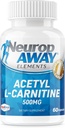 NeuropAWAY Elemente Acetyl L-Carnitin 500mg 60ct Kapseln (60 500mg Kapseln pro Flasche) Veggie Caps Third Party Getestet Made in USA