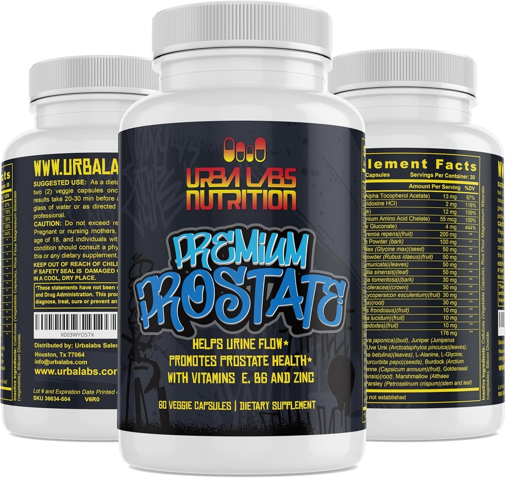 Urbalabs Premium Prostata Ergänzungen Prostata Formel Saw Palmetto Natürliche Prostata Gesundheit reduzieren Prostata Entzündung Urinary Tract Unterstützung Kürbis Seed maximale Stärke