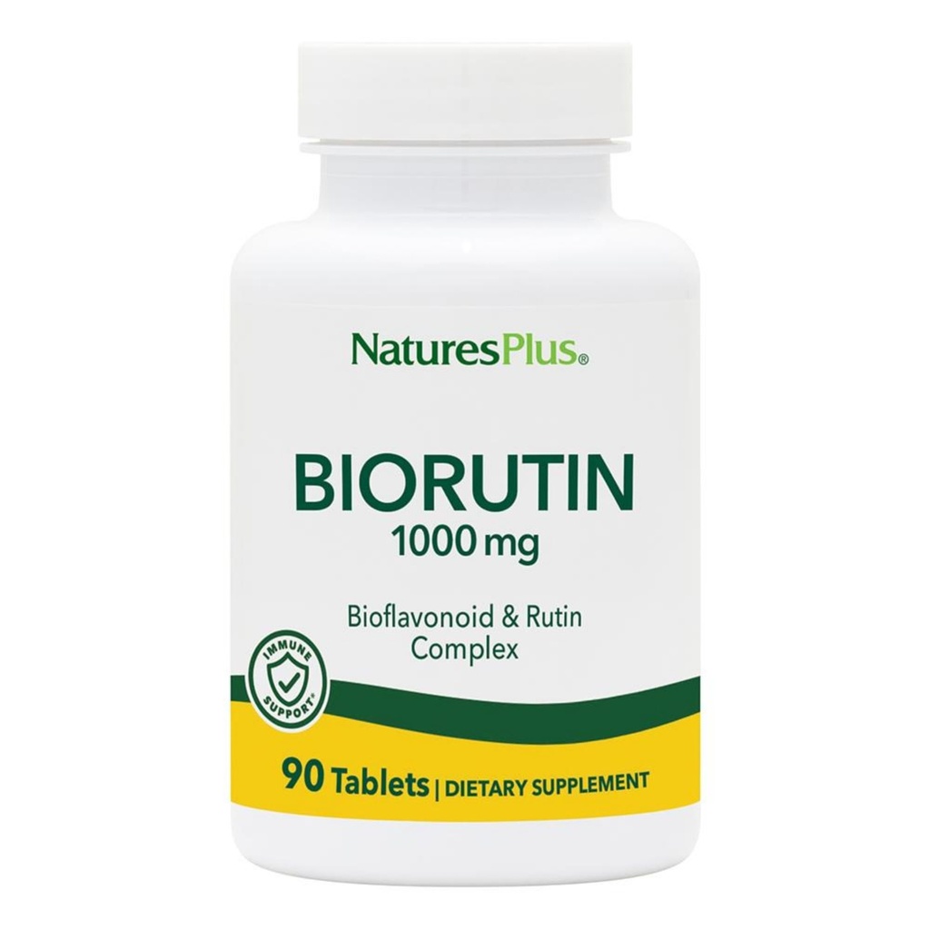 Natures Plus Biorutin 1000 mg - 90 Tabletten - Bioflavonoid & Rutin Complex - Unterstützt Vaskuläre Funktion & Zirkulation - Vegetarisch, Glutenfrei - 90 Servierungen