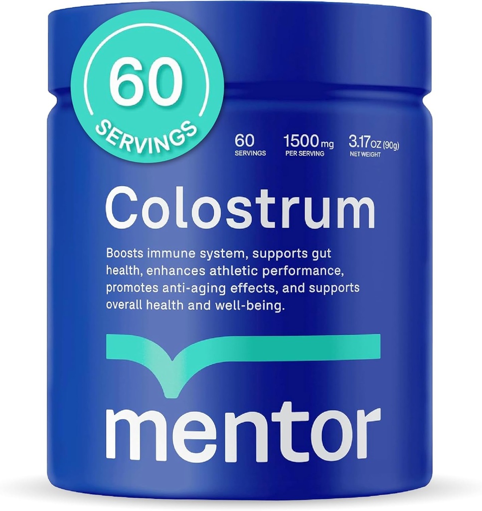 Mentor Colostrum Powder Supplement für den Menschen - Bio-Brand Colostrum Supplement für Gut Gesundheit, Haarwachstum, Schönheit und Immununterstützung - Colostrum Protein