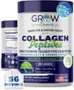Collagen Peptides Powder 20g with Hyaluronic Acid & Biotin - Unflavored Grass Fed Collagen Powder with Hydrolyzed Type I & III Collagen Supplements - Hair, Nail, Skin & Joint Support - 56 Servings