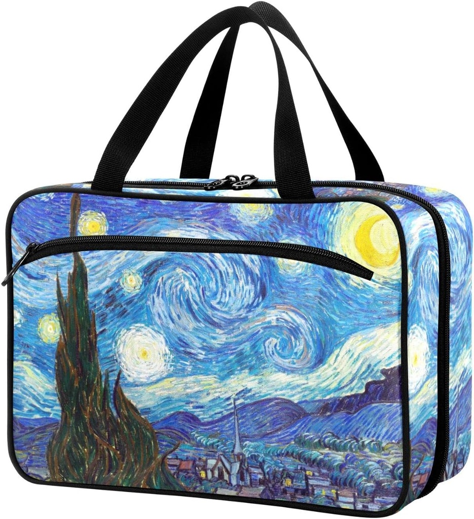 Naanle Pille Organizer Tasche Reisen Pille Flasche Medizin Organizer Home Aufbewahrung medizinische Tasche für Vitamin-Ergänzungen, Van Gogh die Starry Night Leere Erste Hilfe Tasche für Auto Camping, 1.0 Zähler