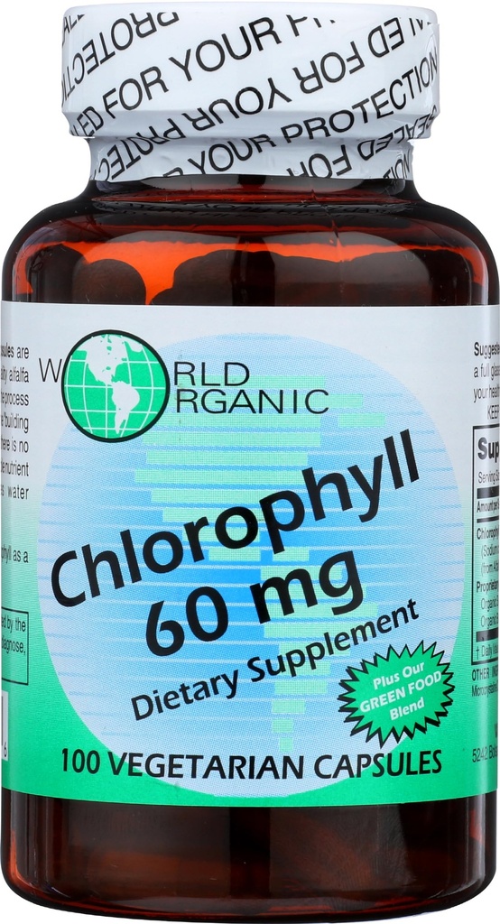 WORLD ORGANIC Chlorophyll 100 mg 60 Kapseln, 0,02 Pfund
