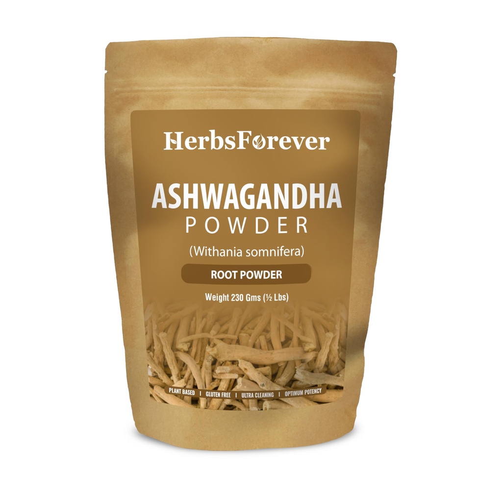 HerbsForever Ashwagandha Powder 230g I Winter Cherry, Non-GMO, Vegan, Gluten-Free I Ayurvedic Stress-Buster unterstützt Energy Booster, Vitality & Rejuvenator Gesamt Wellness