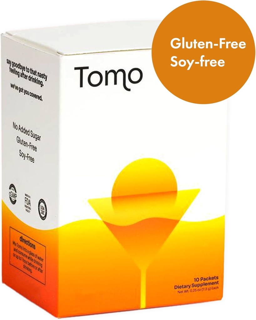 Tomo Post Celebration Relief Hydration Powder | Recover with Electrolytes, DHM, and B12 | DHM Supplement and Travel Essential Dehydration Aid