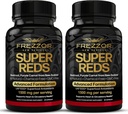 FREZZOR Super Reds Kapseln mit UAF1000+, All-Natural Neuseeland Red Superfood Energy, Essential Red Fruits Veggies & Beets, Antioxidantien, Enzyme, Energy Supplements, 180 Kapseln, 2 Flaschen