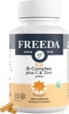FREEDA Kompletter B-Komplex mit Vitamin C & Zinc – SCD Legal Vitamin B Complex (B1, B2, B3, B6, B12) – 250 Vegetarische Kapseln, Geeignet für alle inklusive SCD-Diät Follower, tägliche Gesundheitsunterstützung