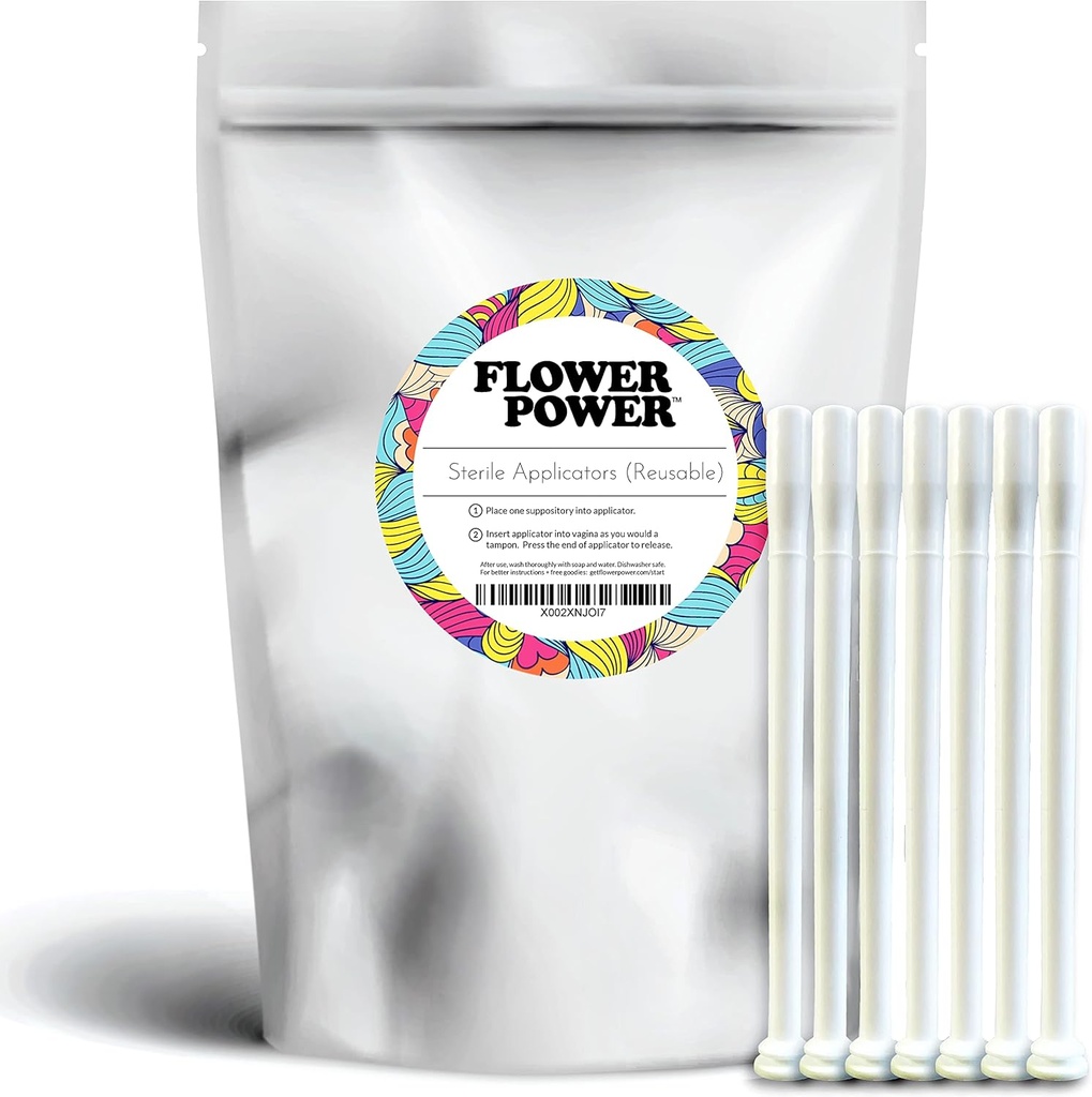 Flower Power Vaginal Suppository Applicators - Vaginal Suppository Applicator Pack für Borsäure Suppositories Capsules - 7 St.