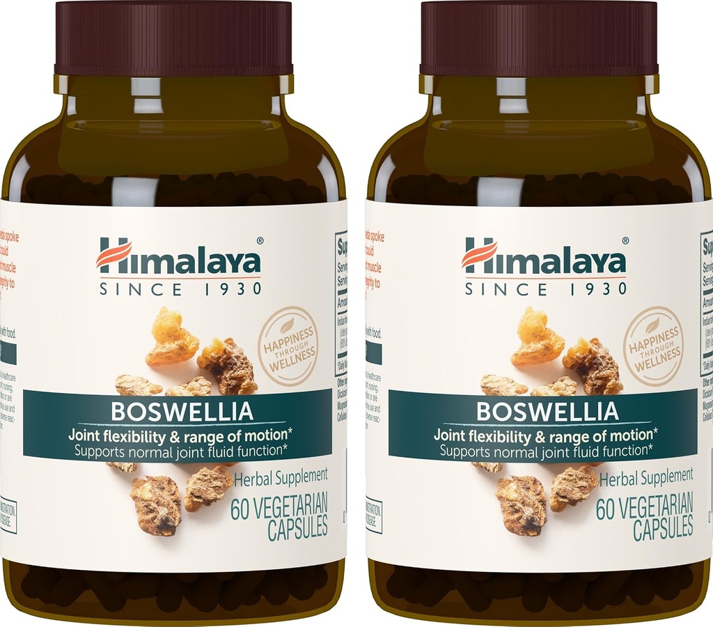 Himalaya Boswellia, Gemeinsame Unterstützung für Mobilität und Flexibilität, fördert Gewebevorsorge, 250 mg, 60 Kapseln, 1 Monat Versorgung, 2 Pack