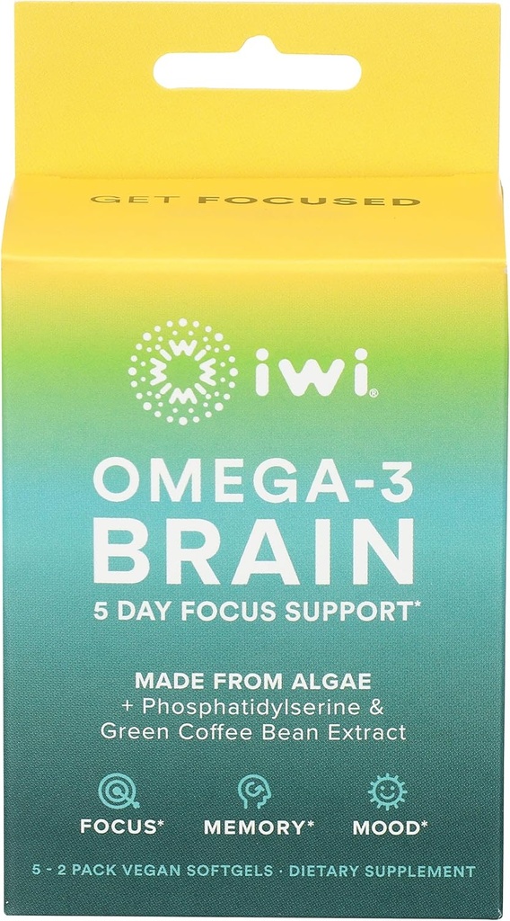 Iwi Omega 3 Gehirn 5 Tage Fokus Unterstützung, 10 Ct