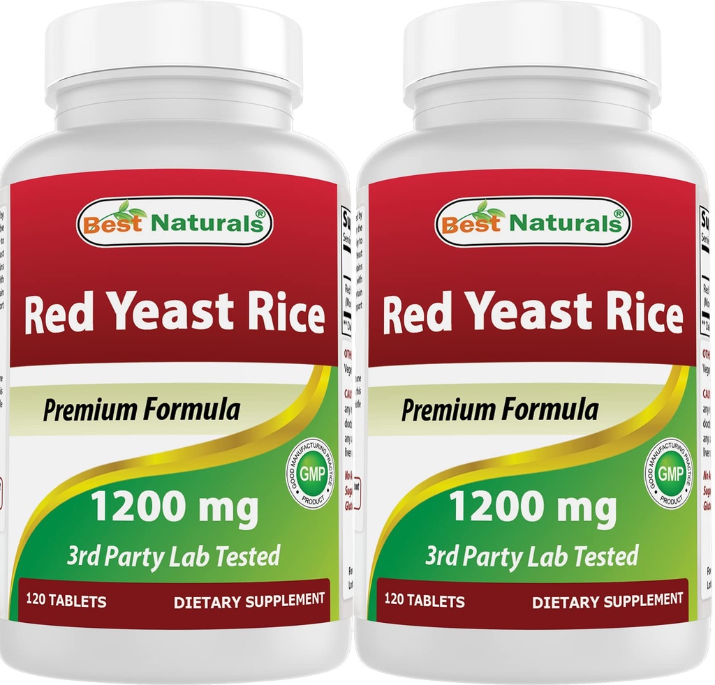 Best Naturals Red Yeast Rice 1200 mg (Non-GMO) 120 Tabletten (120 Count (Pack von 2))