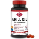 Olympian Labs Antarktis Krill Öl, 1000mg Caps mit Astaxanthin, Omega-3, EPA, DHA, Immun-, Gelenk- und Gehirnunterstützung, 60 Softgels