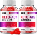 (2 Pack) Ace Keto ACV Gummies - Fortgeschrittene Formel Ace Keto Plus ACV Gummies Apple Cider Essig Ace ACV, Gewichtsverlust, Nahrungsergänzung Bewertungen Männer Frauen (120 Gummies)
