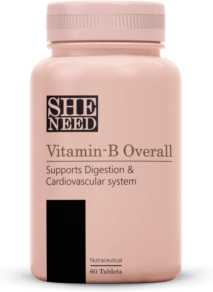 Vitamin-B Gesamtkomplex mit Vitamin B1,B2,B3,B5,B6,B7,B9, B12 mit VIT-C für Energie, Schönes Haar | Haut und Nägel Verdauung| Nurtify Gesunde Arbeitsweise für Männer & Frauen | 60 Veg Tabletten