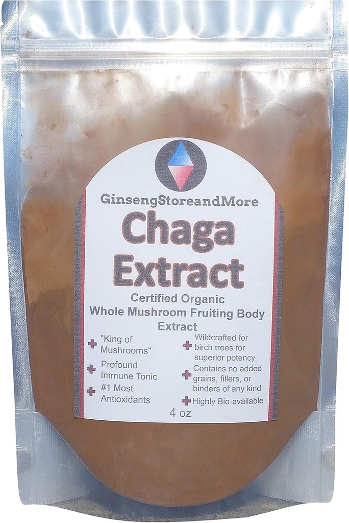 4oz Organischer Chaga-Mushroom Aus Wildcrafted Siberian Chaga Sclerotium aus Nammex | >8% Beta-Glucans | Inonotus Obliquus | β-Glucan für Energie, Antioxidantien, Immunsystem