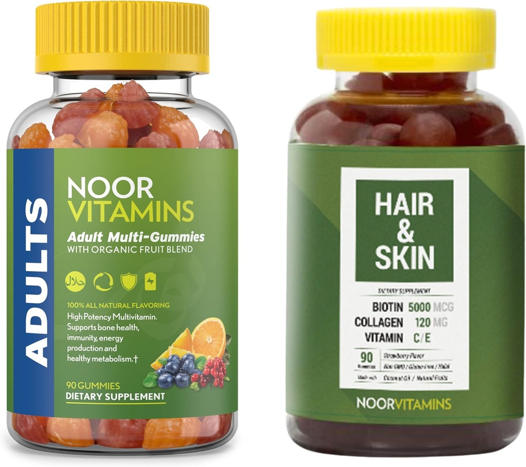 Noor Vitamins Adult Gummy Bundle - Halal Vitamins Supplements - 2 Flaschenwert