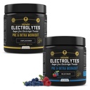 MMA Nutrition HRDWRK 100 Servierungen Keto Elektrolyte Pulver Hydration Sugar Free - Elektrolyt-Pulver zur Steigerung der Endurance & Reduce Fatigue mit Elektrolyt-Ergänzung - Unflavored & Blue Raspberry Set