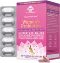 NutriCelebrity NutriFlora-Pro Probiotics für Frauen - Unterstützung Vaginal, Urinary Health (UTI), Verdauungssystem, Periodenschmerzen, Hefe und BV Relief, Cranberry Pills, 10 Billion CFU 6 Strains (30 Caps)