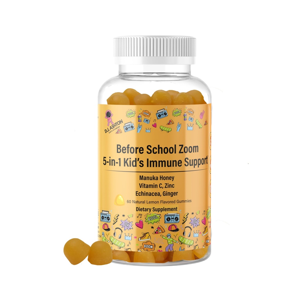 Generisches 5-in-1 Kid's Immun Support Gummy, Manuka Honey, Vitamin C, Zink, Echinacea, Ginger, Gummy Supplement, Essential Immun Support Gummis für den täglichen Gebrauch, Natural Citrus Flavored - 60 Count