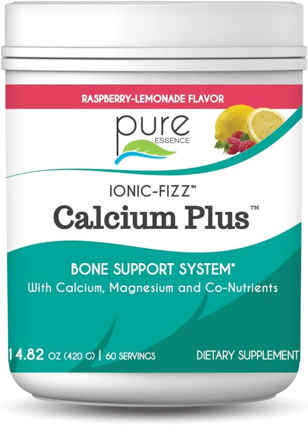 Ionic Fizz Calcium Plus von Pure Essence - Perfect Calcium/Magnesium Ratio mit Vitamin A, B, C, D und Kalium Strong Bones - Raspberry Lemonade - 14.82 Unze