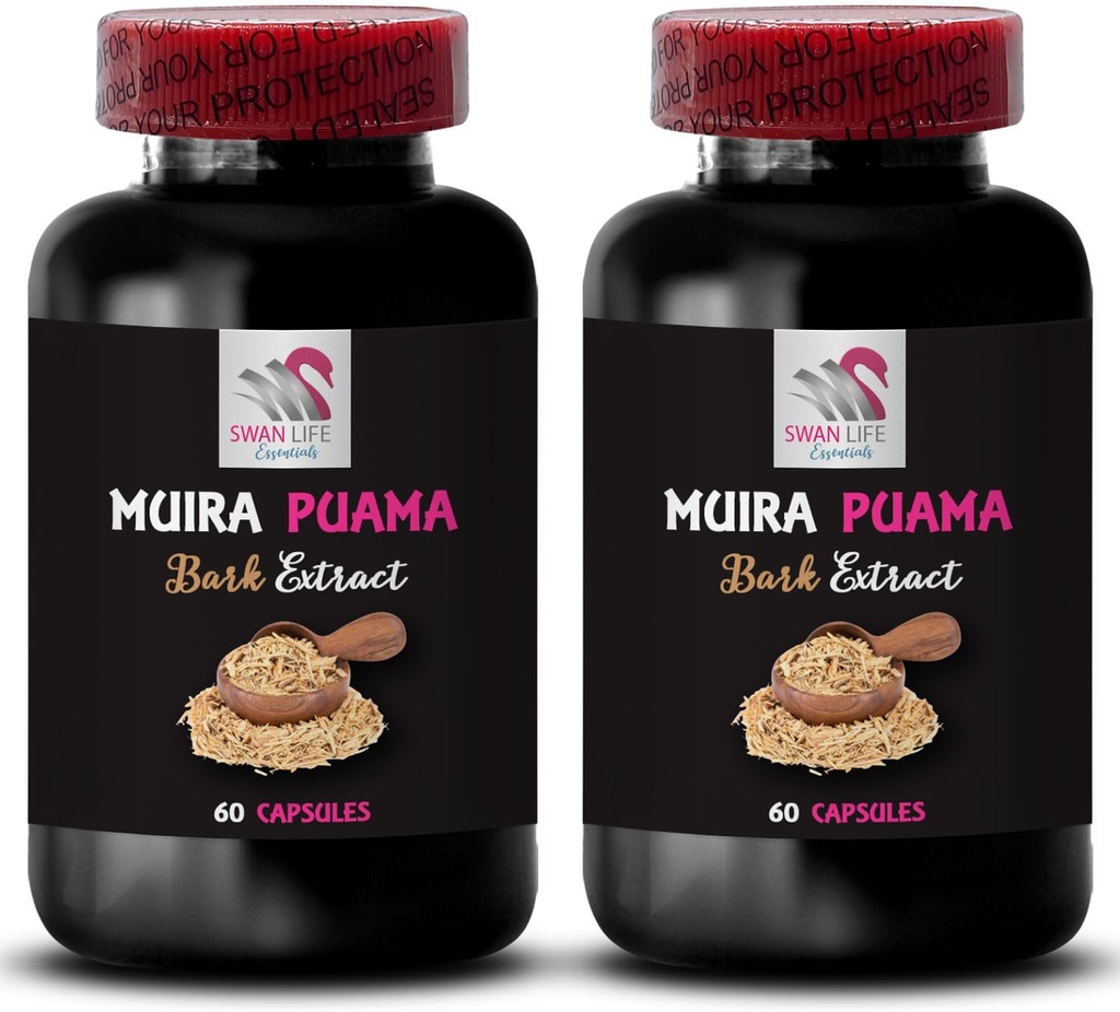 Kraftunterstützung - MUIRA PUAMA BARK EXTRACT - Pflanzensynergy Energy, Boost Formula, Balanced Blend, Companion Support, Energie Optimizer, Botanical Fuel, Herbal Awakening 2 Flaschen 120 Kapseln