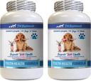 PET SUPPLEMENTS & NUTRITION LLC Hund Bad Breath Remedy - Hundezahn Gesundheit Formel - Natürliche Gum Care - REMOVES Plaque Build UP - FRESHENS Atem - Hunde-Vitamin-Additiv - 2 Flaschen (120 Bäume)