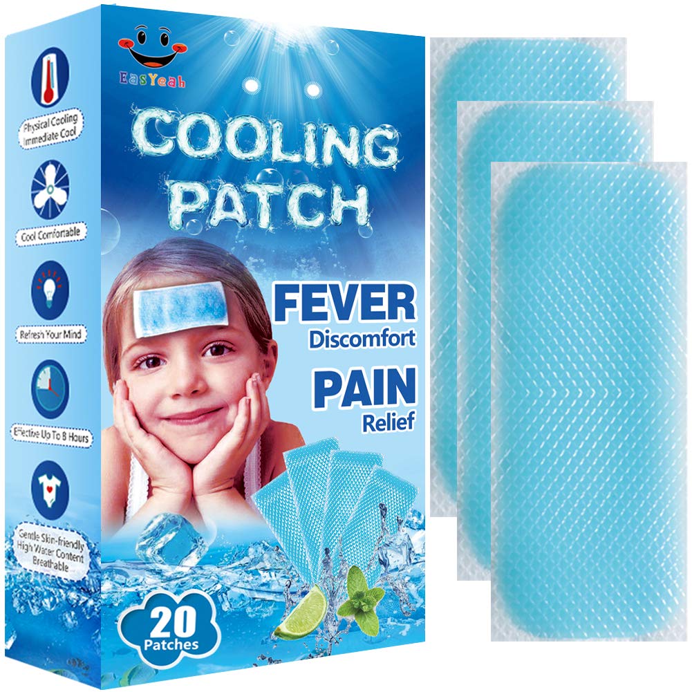 20 Blatt Easja Kid Fever Patches für Kinder Fever Discomfort & Schmerzlinderung, Cooling Relief Fever Reducer, Soothe Headache Pain, Pack of 20