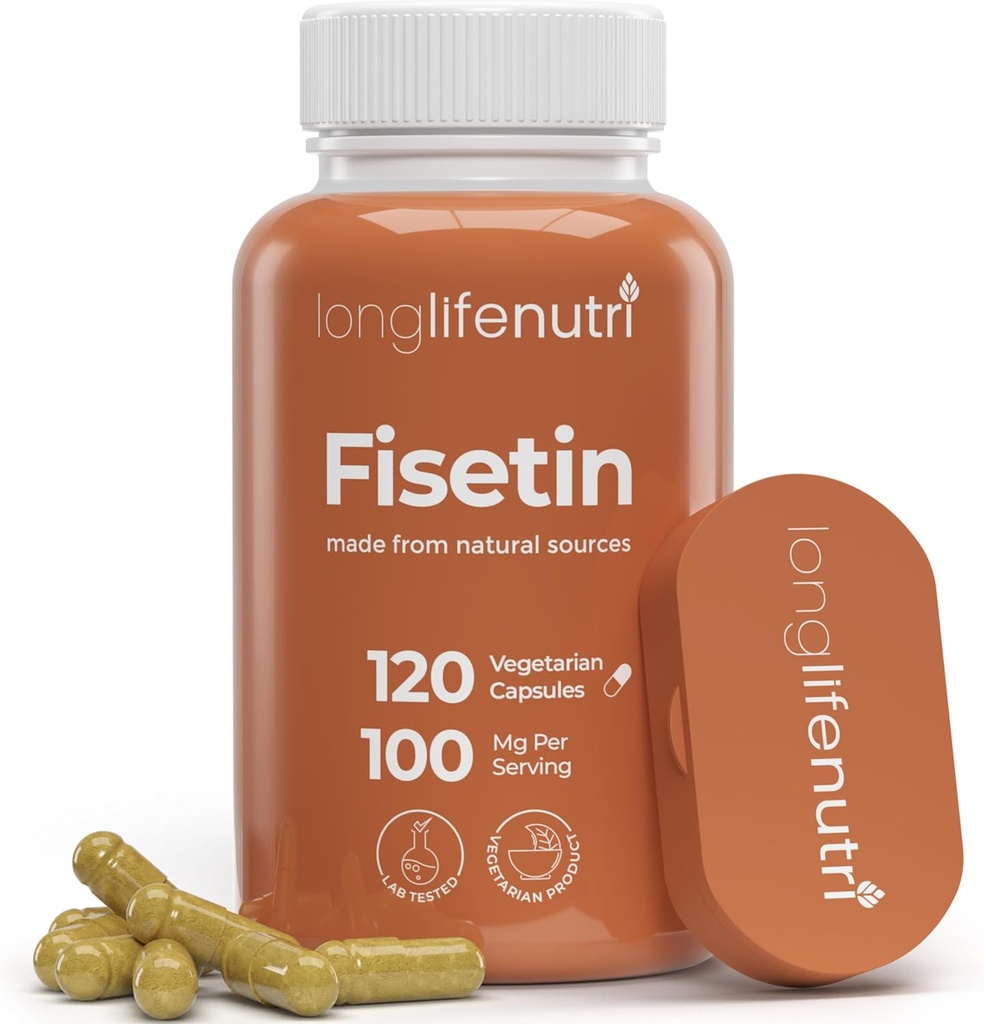 Fisetin 100mg - von Rhus Succedanea Stem Extract, 120 vegetarische Kapseln, Senolytische Ergänzung für Aging & Longevity, 4-Monats-Versorgung, Organisch, GMP zertifiziert, Made in USA