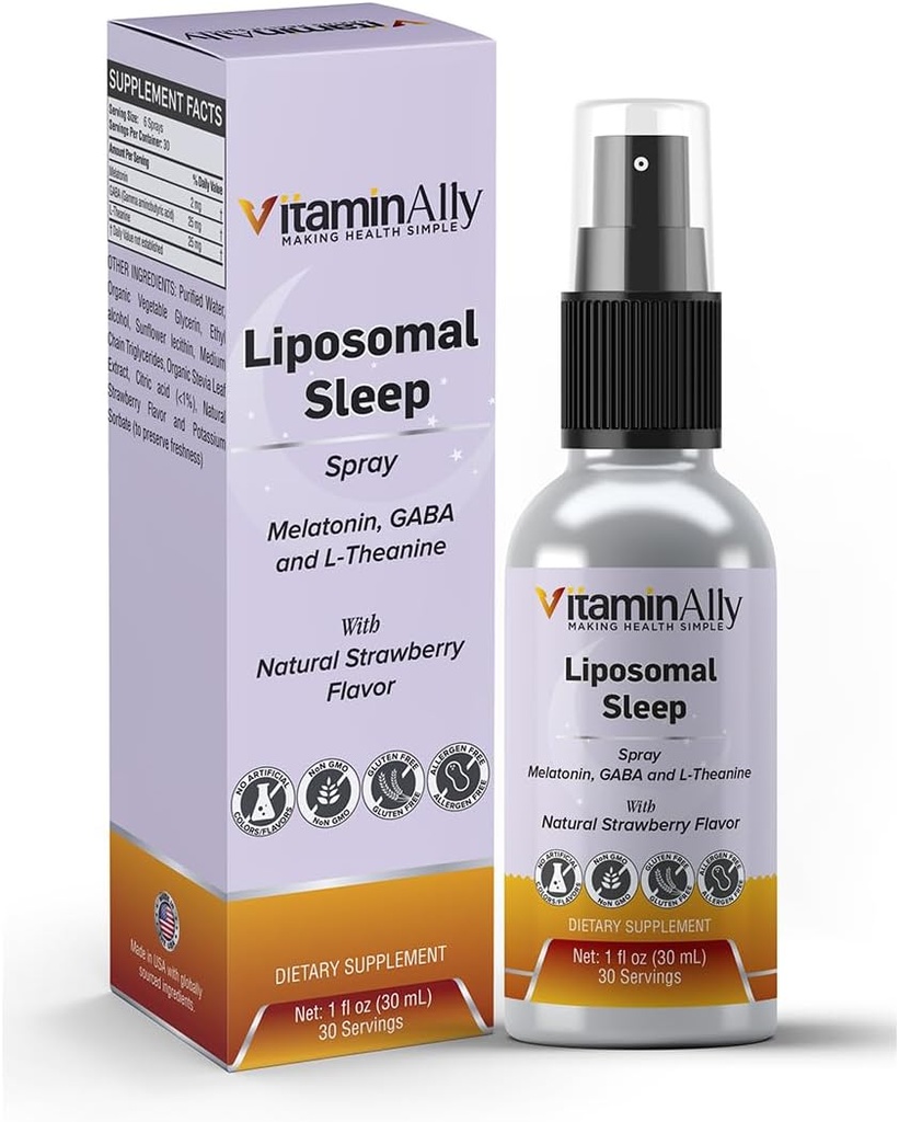 Liposomal flüssiges Schlafspray | Relaxing and Sleep Support | Vegan | Non-GMO | Sugar Free | Gluten Free | 30 Day Supply