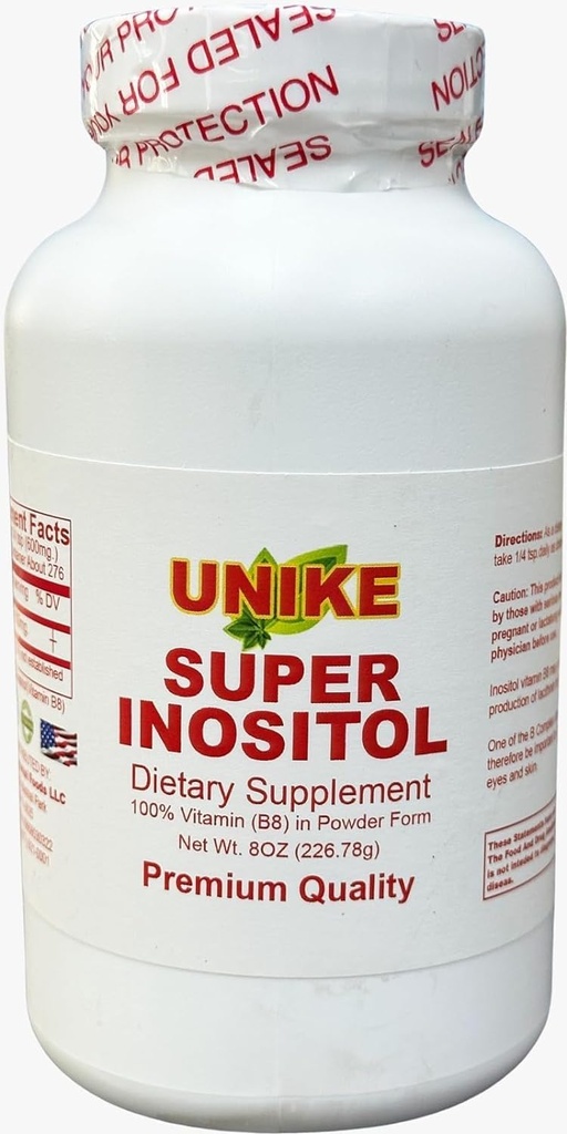 Super Inositol Nahrungsergänzungsmittel| Inositol (Vitamin B8) Pulver für Hormonal Balance, Fruchtbarkeit und Ovarian Support| Glutenfrei, Vegan 8 Oz (Pack von 1)