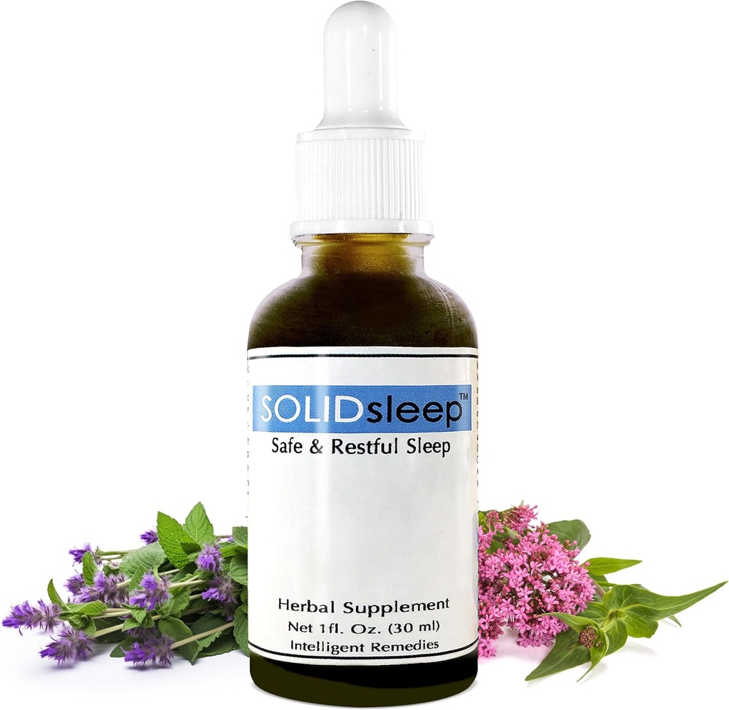 Flüssige Schlafhilfe mit Valerian, Magnolia Bark, Nepeta & Passion Frucht - Mindful & Natural Sleep Aid Liquid Extract - SOLIDsleep Sleep Supplements für Erwachsene 30ml