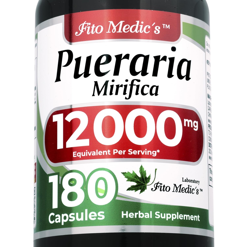 FITO MEDIC's Lab | pueraria mirifica |180 Kapseln | 12000 mg | pueraria mirifica Kapseln | Beilage für Frauen | Konzentrat Extrakt | Ultra hohe Absorption.