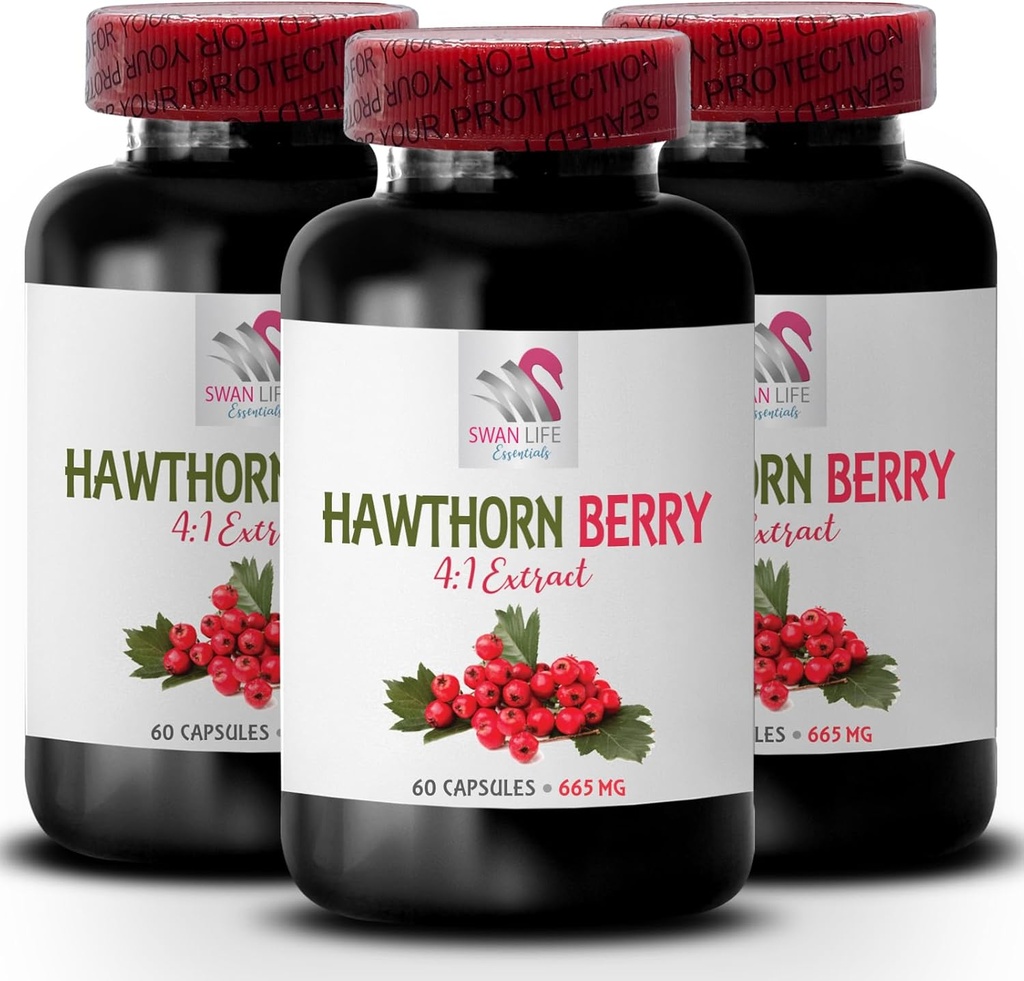 Hawthorn Beeren Extrakt Kapseln - HAWTHORN BERRIES EXTRACT - Beerenextrakt Pulver, Antioxidantien Ergänzung für die Haut, Antioxidantien Ergänzung Resveratrol, Beerenextrakt Ergänzung 3 Bot 180 Kapseln