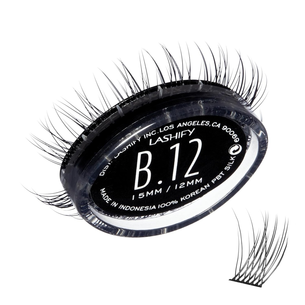 Lashify Bold 12mm Gossamer DIY Wimpern Extensions Refill, Schwarz, Easy False Wimpern für einen natürlichen Look