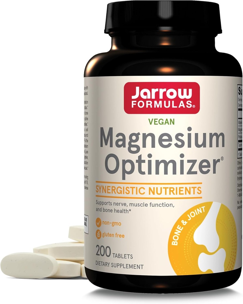 Jarrow Formeln Magnesium Optimizer - 200 Tabletten - Unterstützt Knochengesundheit & Muskelfunktion - Übung & Endurance Vorteile - Inklusive Taurine, P5P & Vitamin B6 - 100 Servierungen
