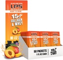 Ernährungsdesigns LPS Liquid Collagen & Whey Protein Supplement - Non-GMO Drink, Sugar-Free - Fördert gesunde Haut und Haar für Männer & Frauen, Peach Mango, Single Serve (50 Packets)