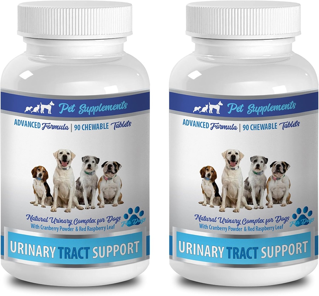 dog urinary incontinence - DOG URINARY TRACT SUPPORT - NATURAL CRANBERRY SOLUTION - BLADDER HEALTH - VET RECOMMENDED - organic cranberry extract for dogs - 2 Bottle (180 Treats)