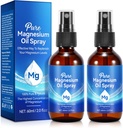 2Pack reines Magnesium-Öl-Spray, topische Magnesium-Spray-Glasflasche, Organisches Magnesium-Spray für Füße, Nourish The Skin, Unclog Pores, Alleviate Hair Loss, 4 fl oz