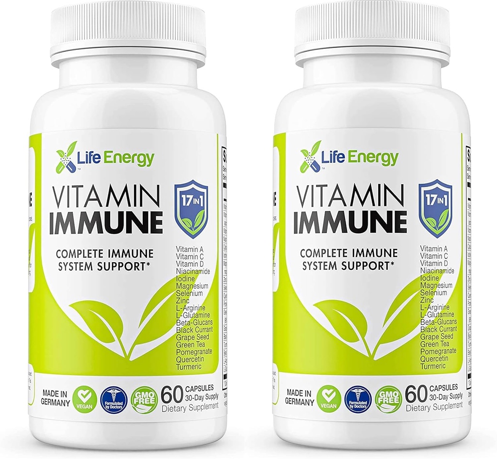 17 in 1 Immununterstützungsergänzung | Immune Boost mit Vitamin C, Vitamin D, Vitamin A, Zink, Quercetin, Turmeric, Grüner Tee, Selenium | Tägliche Immununterstützungsergänzung für Erwachsene - 60 Count (2)