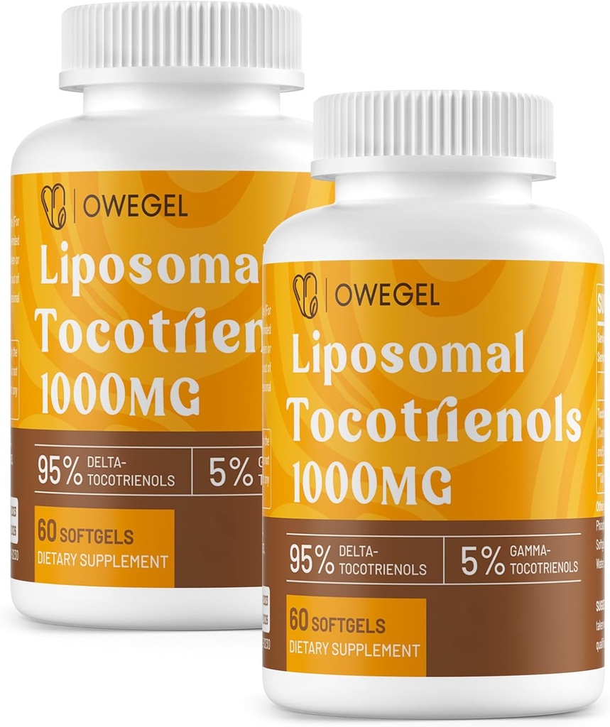 Vitamin E Tocotrienols Supplements 1000mg - Hohe Potenz Liposomal Tocotrienol Kapseln,95% Delta & 5% Gamma Tocotrienols unterstützen Haut,Bone,Antioxidans,120 Softgels