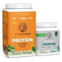Sunwarrior Vegan Protein Pulver | Unflavored, 30 Servierungen & Kreatin Monohydrat Pulver | Unflavored, 60 Servierungen